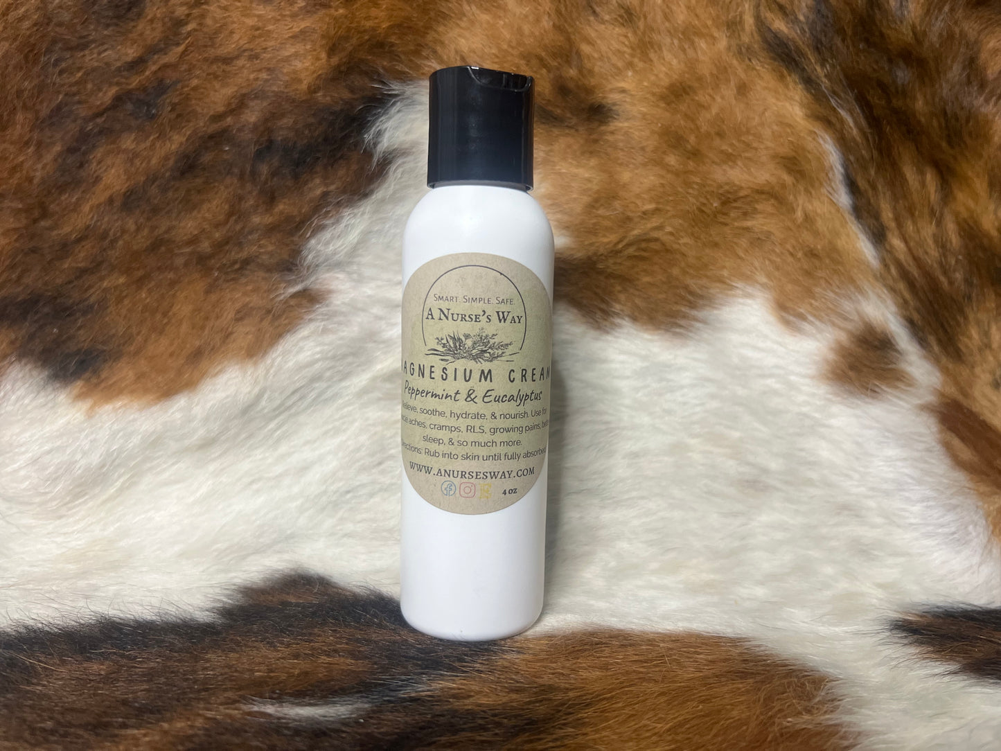 Magnesium Cream Peppermint & Eucalyptus 4 oz