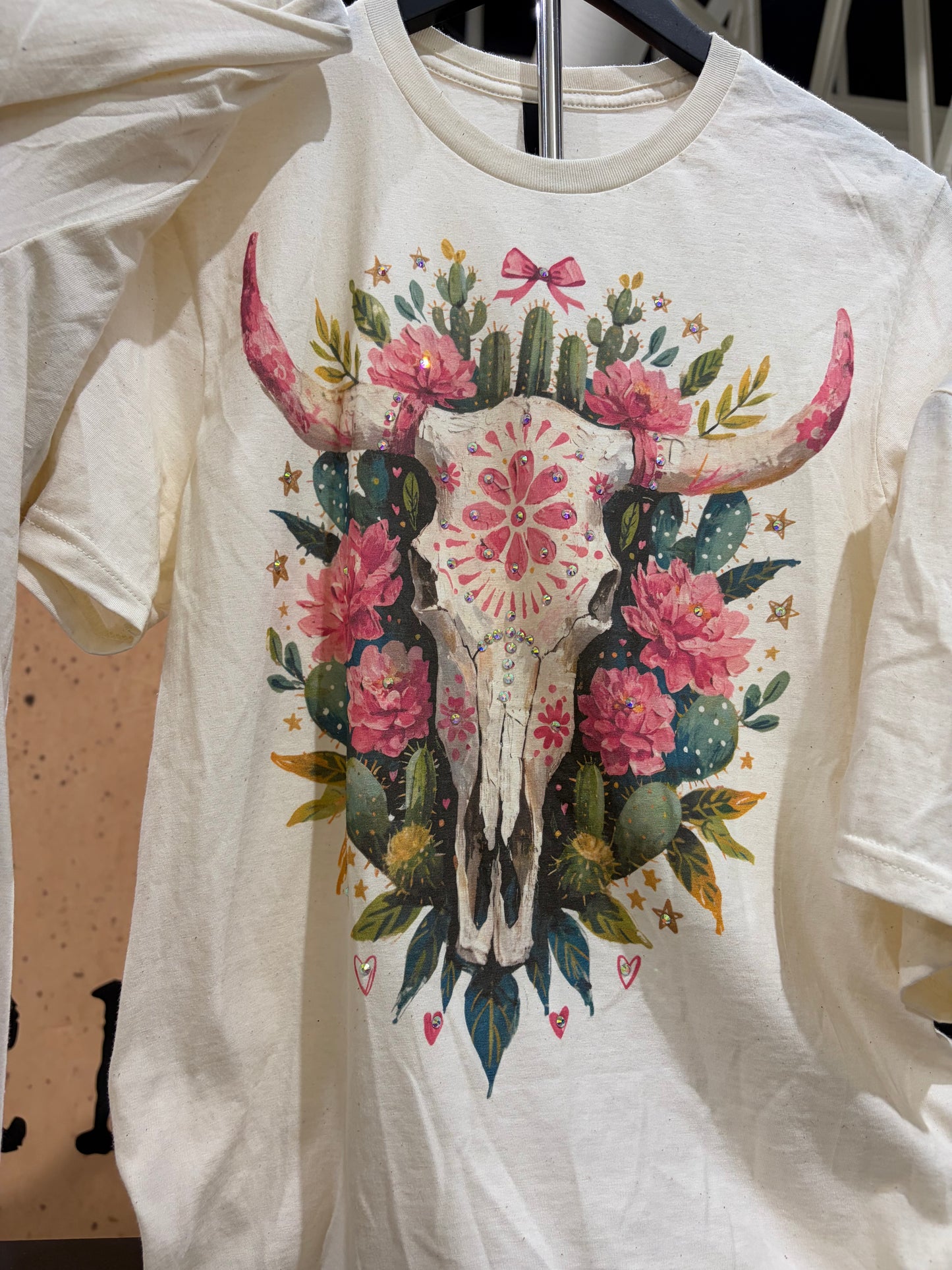 Skulls and Cactus Rhinestone Tee