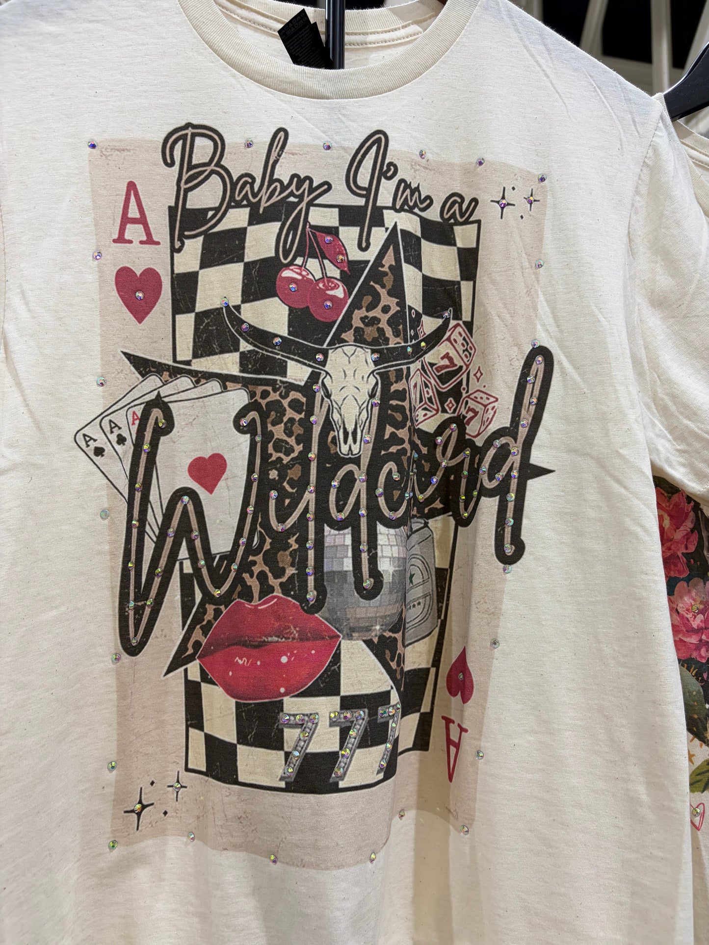 Baby I’m a Wild Card Rhinestone Tee