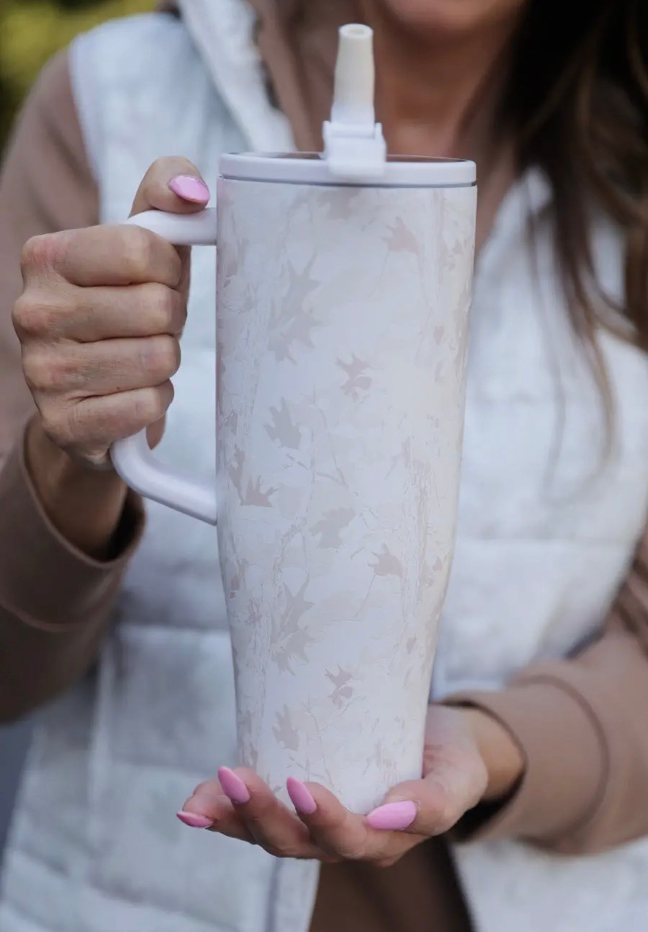 Camo Sleek Tumbler-White