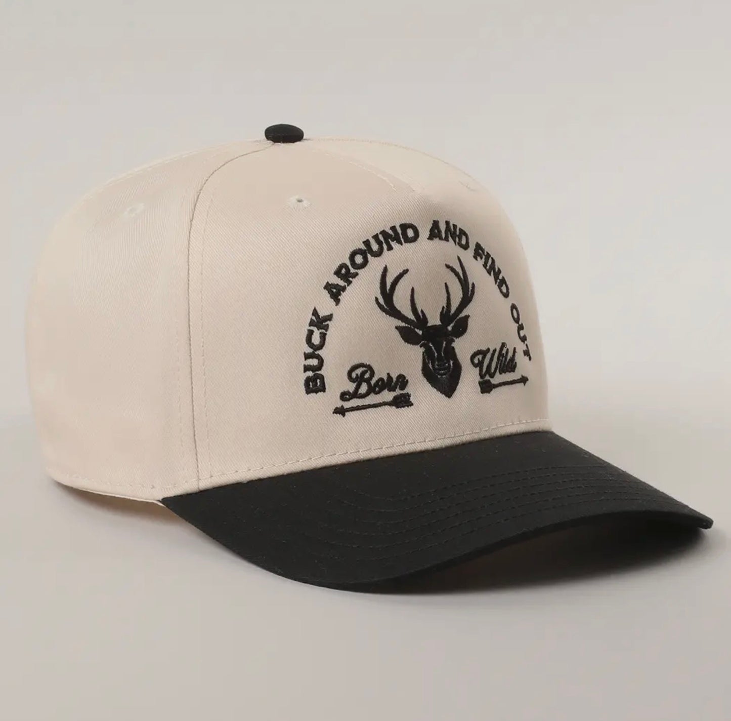Buck Around and Find Out Black  Embroidered Trucker Hat
