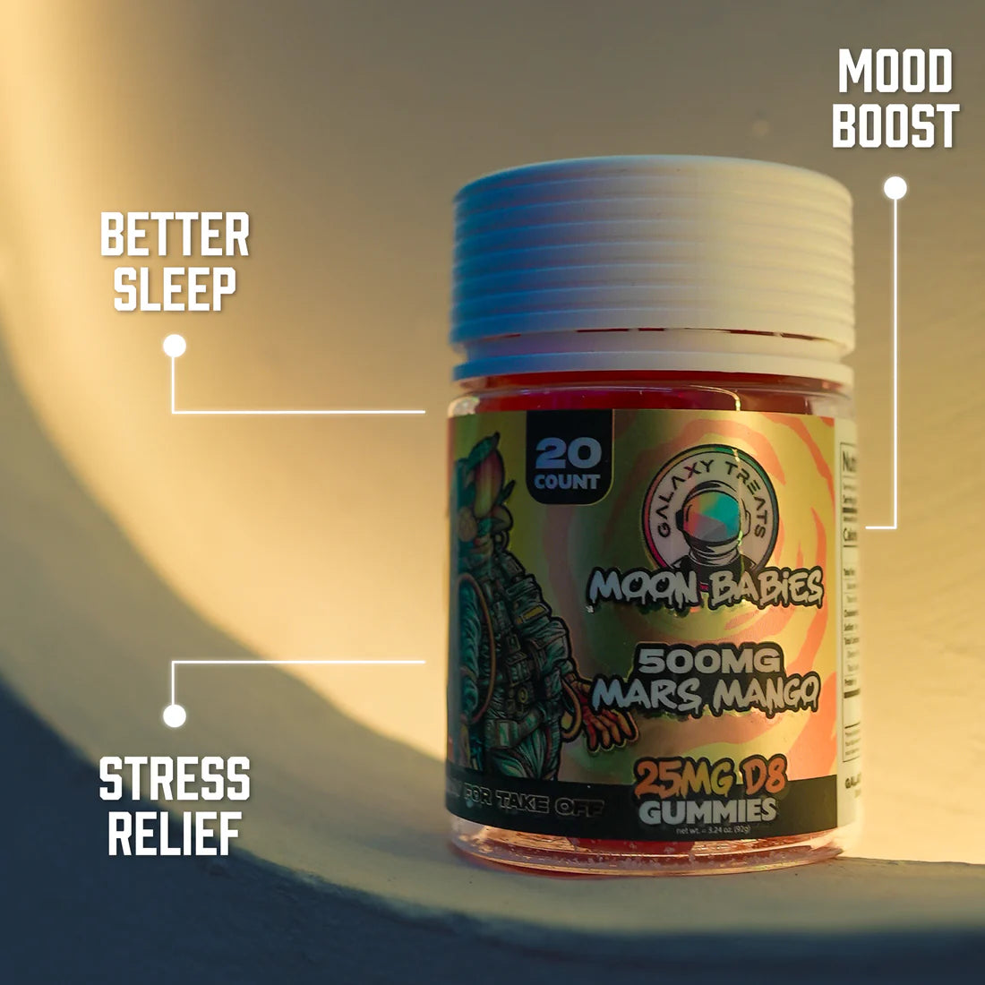 Mars Mango Delta 8 Gummies 500mg (20 count Jar)