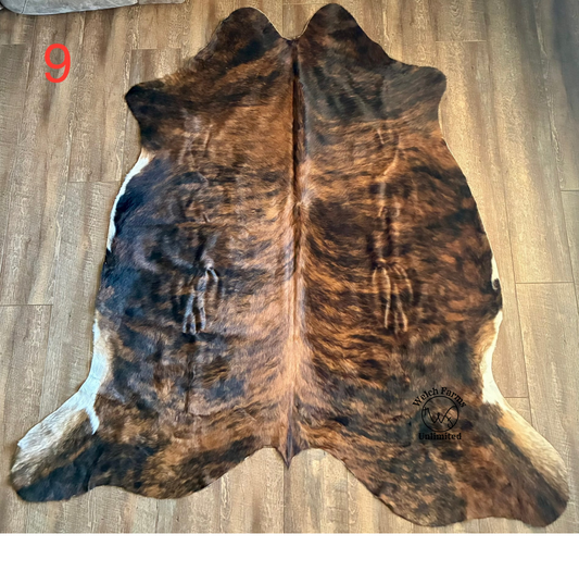 Dark Brindle Cow Hide with Light inlay #9