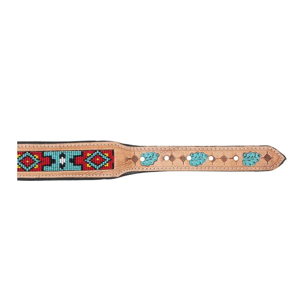 Poppy Of The Plains Hand-Tooled Dog Collar