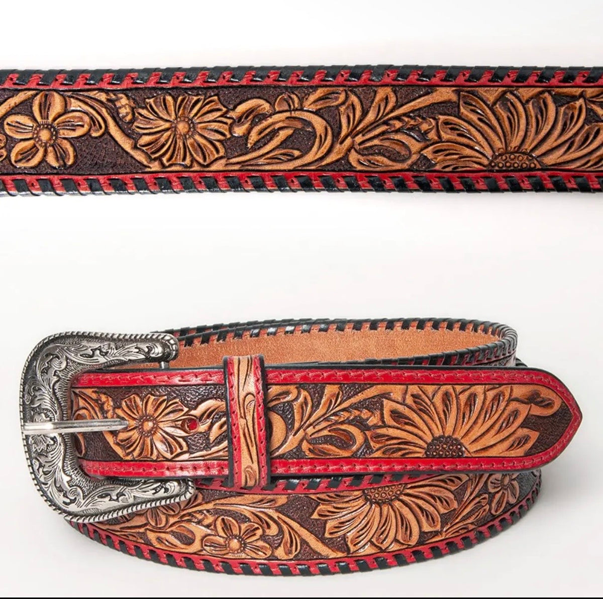 Georgia Sun Tooled Leather Belt