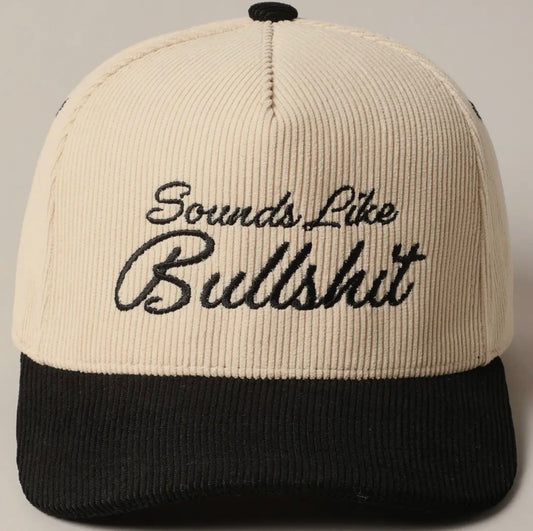 Sounds Like Bullshit : Black Corduroy Hat