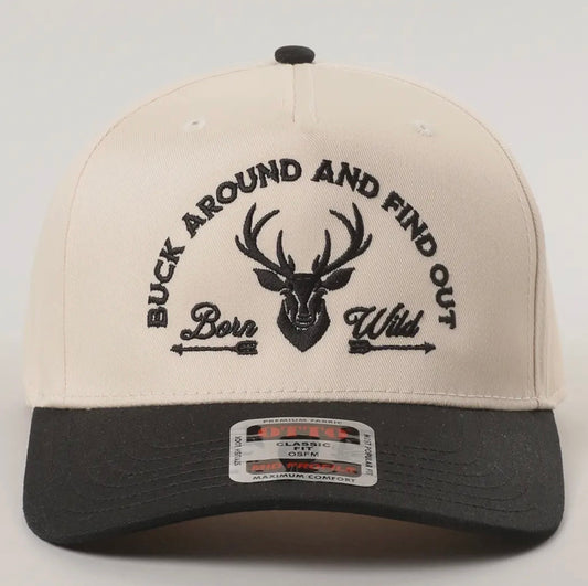 Buck Around and Find Out Black  Embroidered Trucker Hat
