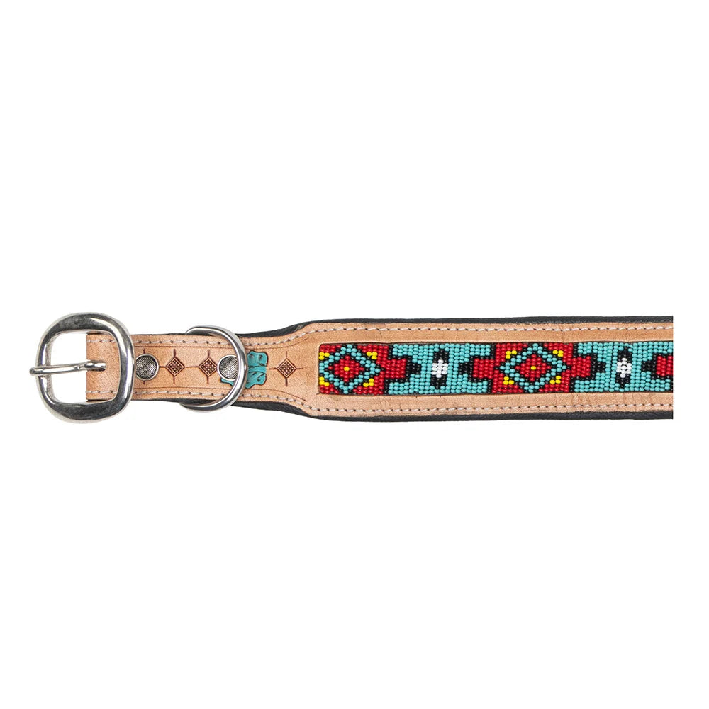 Poppy Of The Plains Hand-Tooled Dog Collar