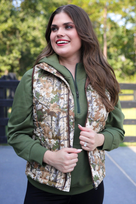 Delilah Puffer Vest- Classic Camo