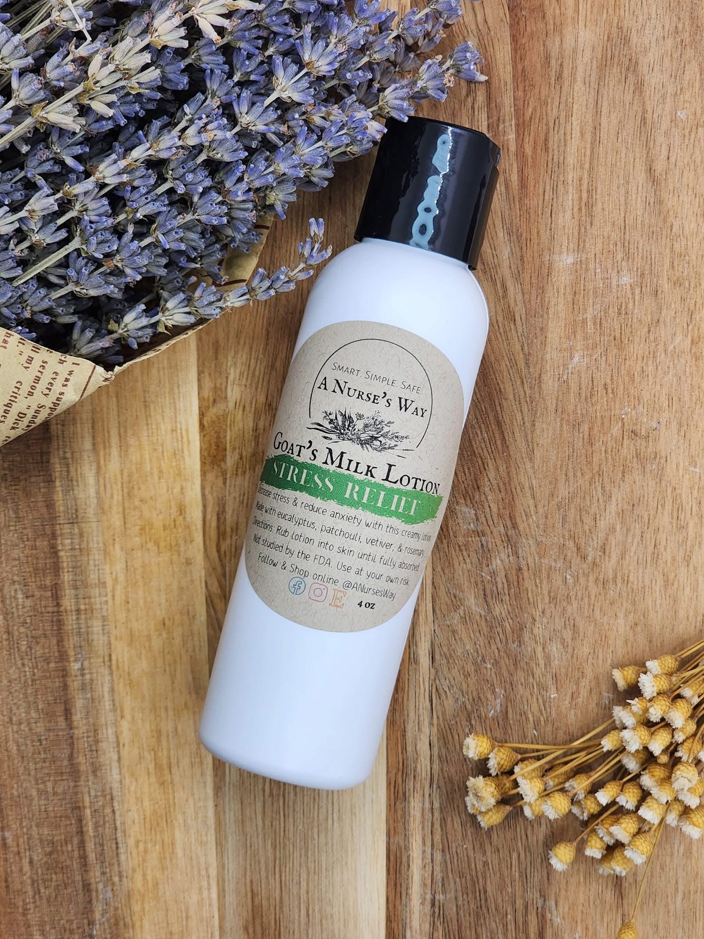 Stress Relief Goats Milk Lotion 4 oz